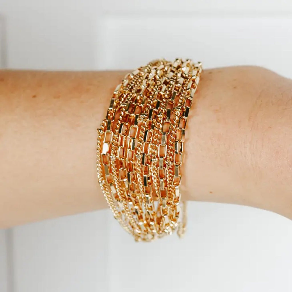 Image of Gold Multi-chain bracelet