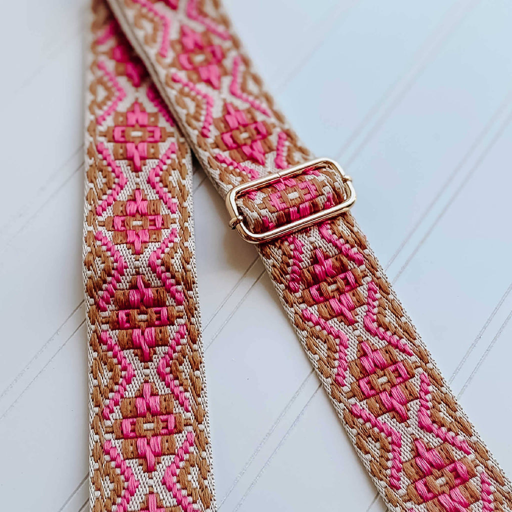 Embroidered Canvas Guitar Straps | Willow Print
