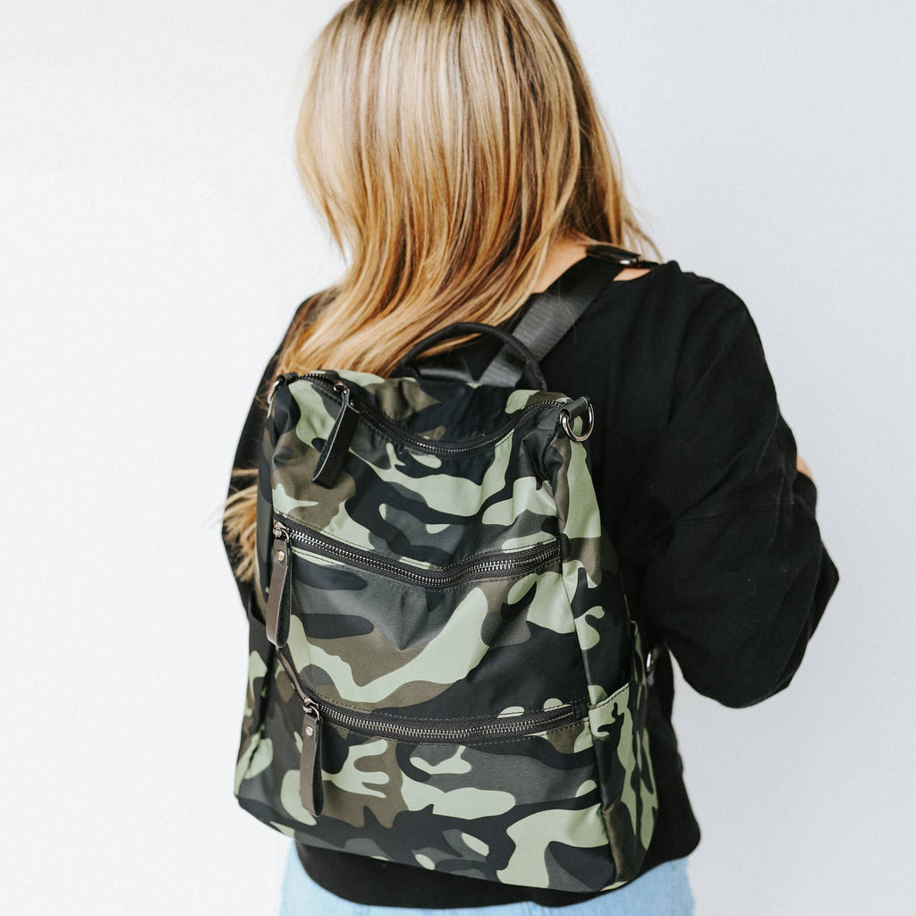 "Nori" Nylon Backpack | Camo