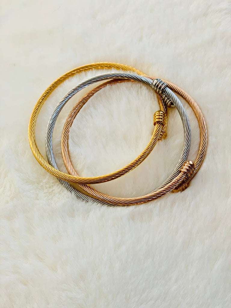image of tri-colored bangle bracelets