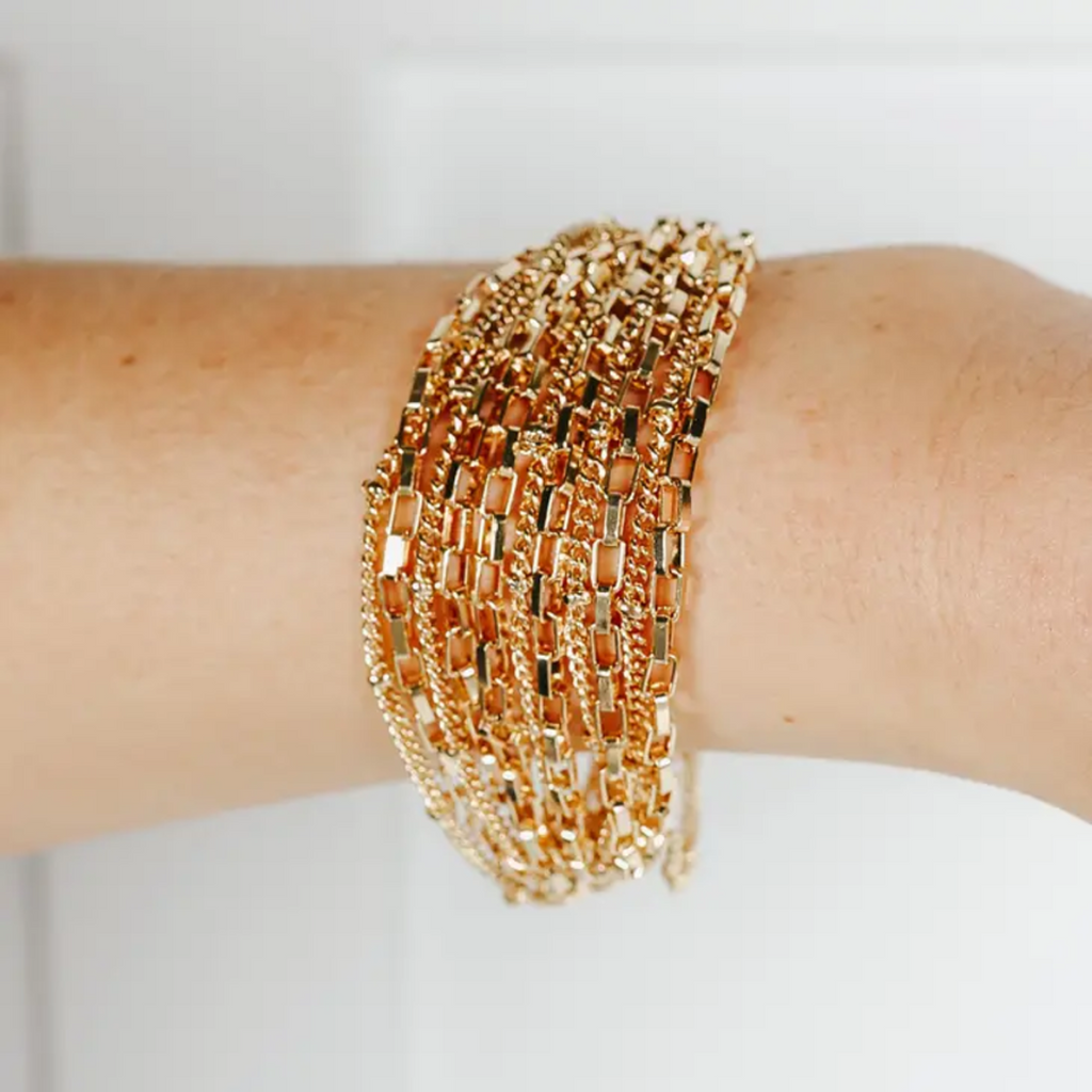 "Macie" Multi-Chain Bracelet | Gold