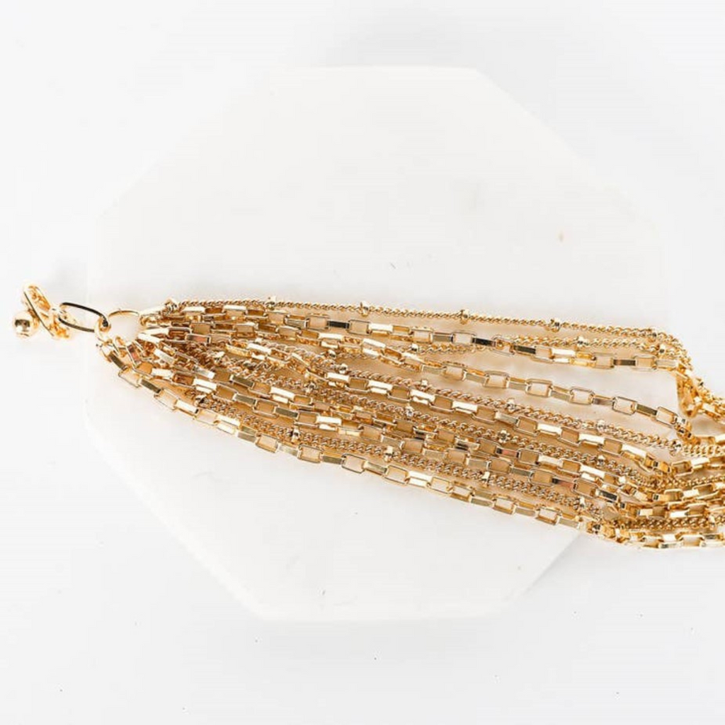 "Macie" Multi-Chain Bracelet | Gold