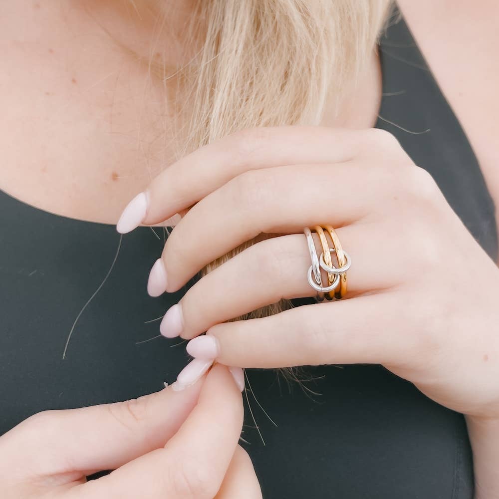 "Millie" Mixed Metals Stacked Ring | Jewelry