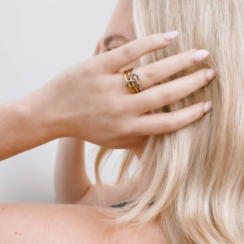 "Millie" Mixed Metals Stacked Ring | Jewelry