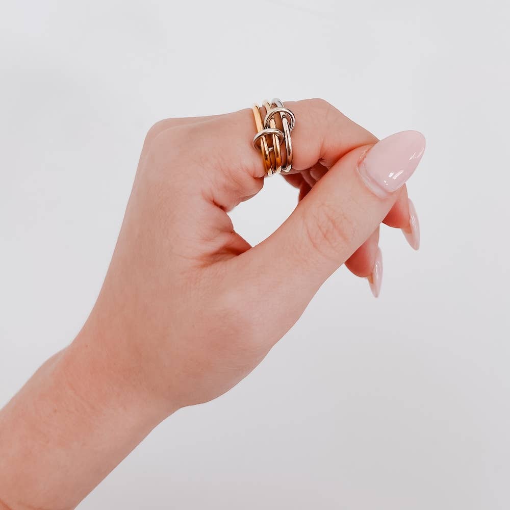 "Millie" Mixed Metals Stacked Ring | Jewelry