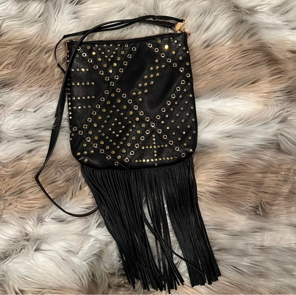 *Pre-Owned* Leather Studded Crossbody w/ Fringe | Rebecca Minkoff