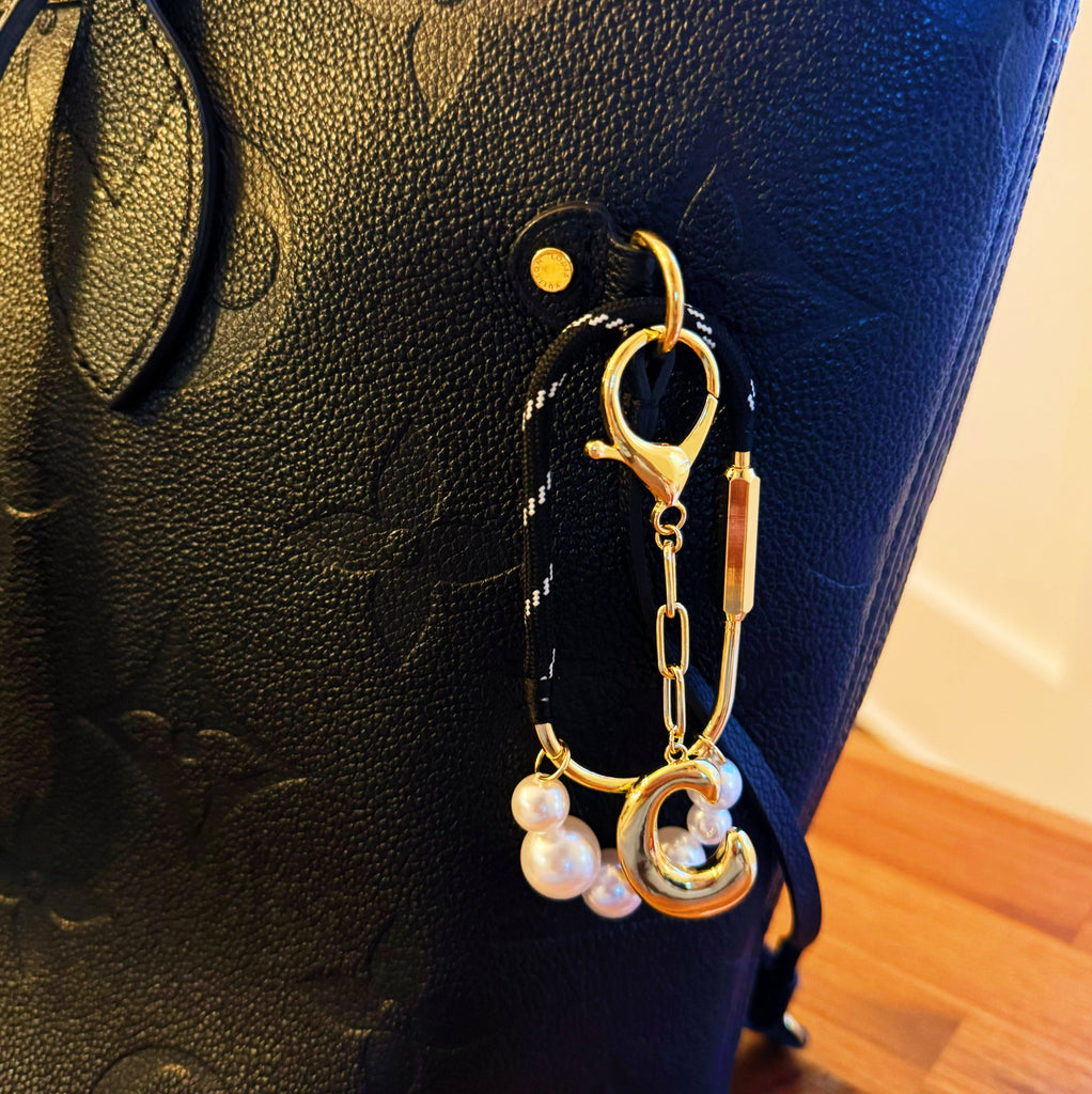 Roped And Pearled Shackle Bag Charm