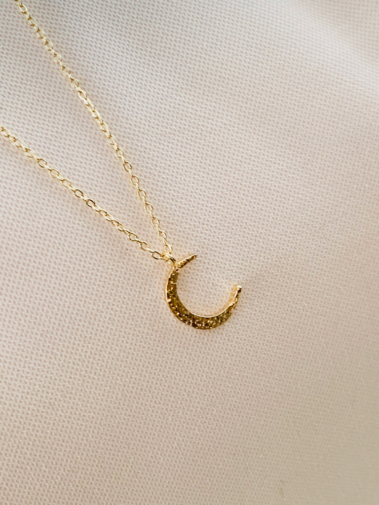 "Tory" Gold Crescent Shaped Pendant Necklace
