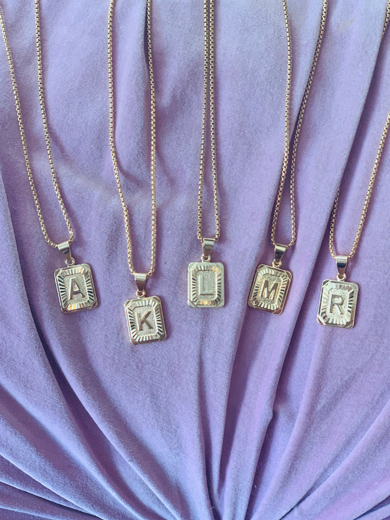 Tag Initial Pendant Necklace