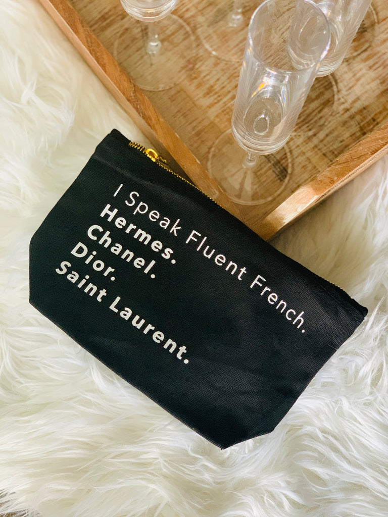 Buy wholesale Green 'I Speak Fluent French' Mini Top Handle Tote Bag