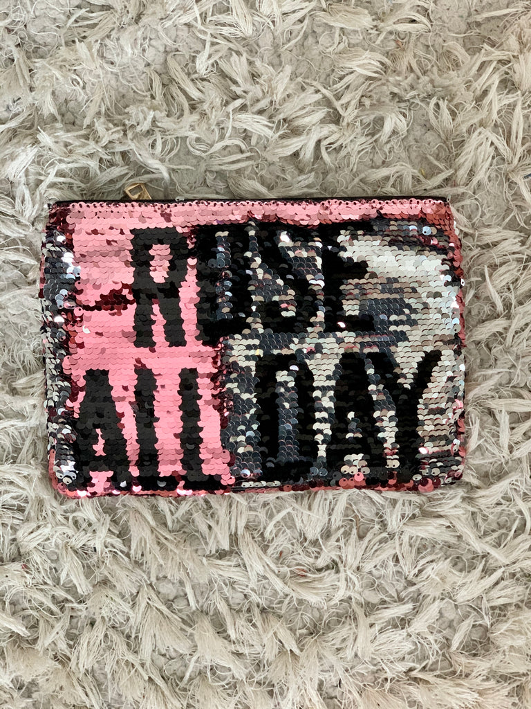 "Rose All Day" Flip Sequined Pouch