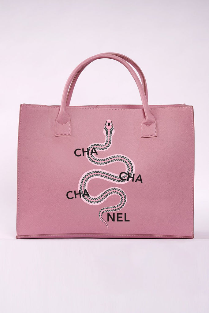"Cha Cha Cha  Nel " Vegan Leather Tote | Dusty Pink