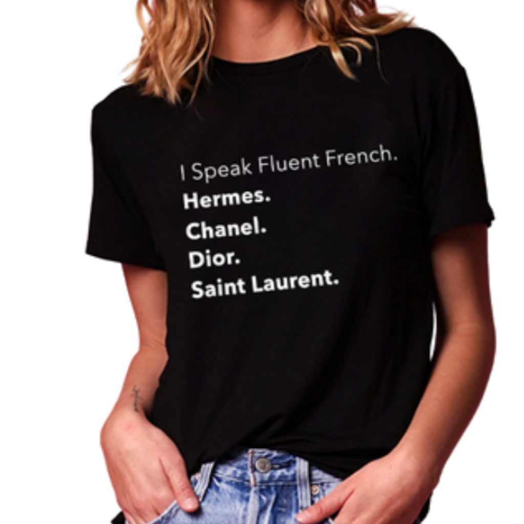 "I Speak Fluent French..." "Bowie" Tee | Black